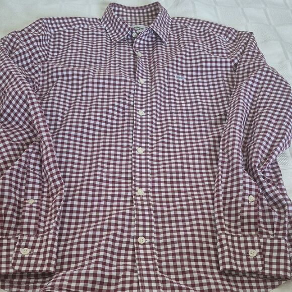 Lacoste Burgundy and White Checkered Shirt - Picture 16 of 16